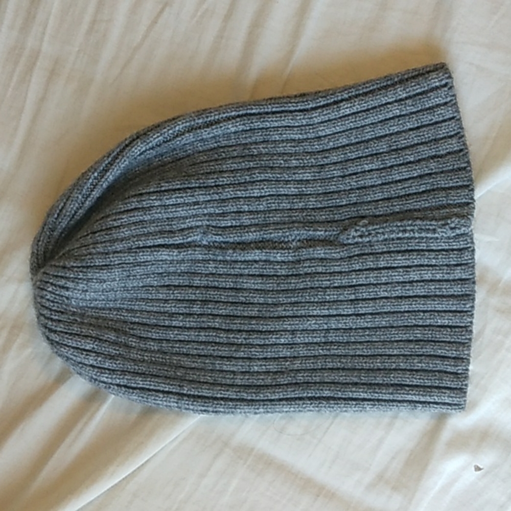 Gray Brandy Melville Ribbed Beanie
